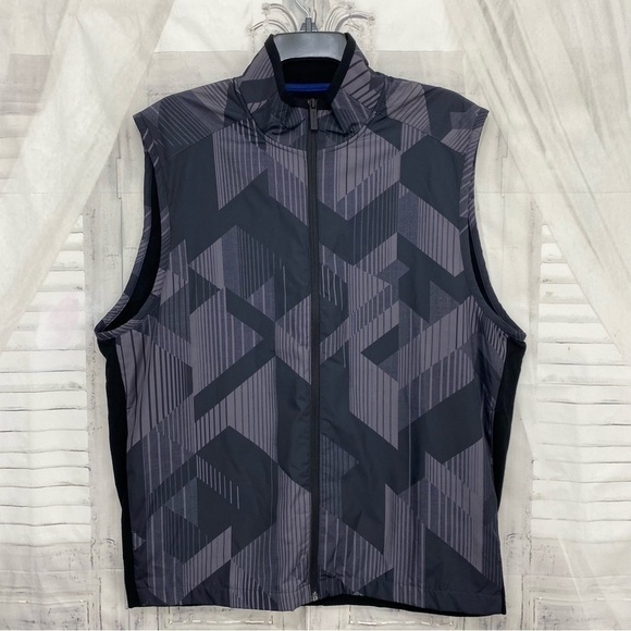 Perry Ellis Black Gray Full Zip Vest Motion Softshell Performance Jacket NEW - Picture 1 of 13